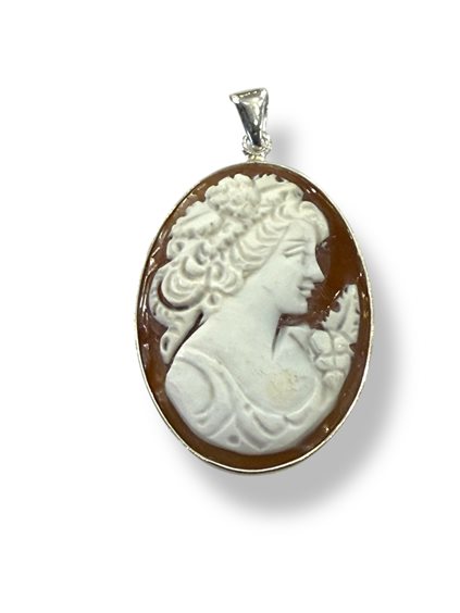 Pendant Mandile 1922 Woman Cammei  in Silver Conchiglia 2MCICM15.3 - 2MCICM15.3
